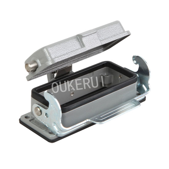 16B Bulkhead တပ်ဆင်ခြင်း Single Metal Lever Heavy Duty Connector Housings